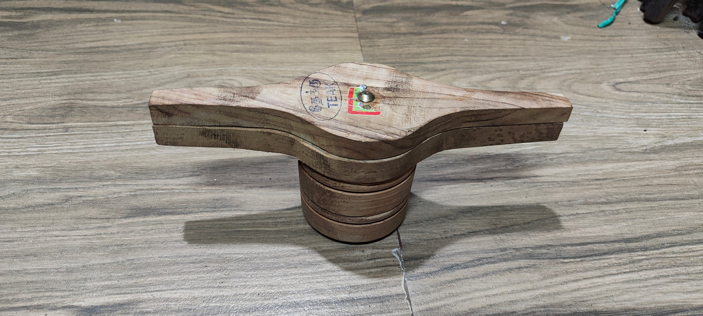 Teak Wood Idiyappam Maker | Sev Sancha Kitchen Press with Aluminum Clad Interior and Brass Bottom Sheet