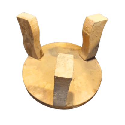 🪵 Wooden Mukkali – 10 Inch Dia, 6 Inch Height | Pooja Stand | Abhisheka Peeta | Chowki for Puja & Decor | 3-Legged Wooden Stool