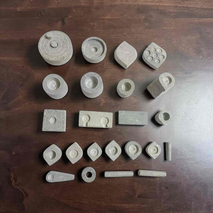 23-Piece Traditional Soapstone Toy Kitchen Set for Kids & Golu Display – Handmade Natural Stone Miniature Utensils Collection
