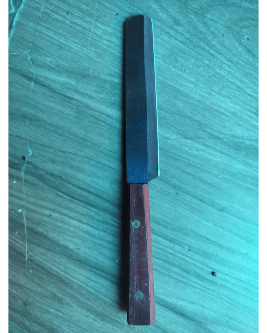 Traditional Kerala Kitchen Knife – Red Wooden Handle | Multipurpose Cutting Knife | 2-Piece Set