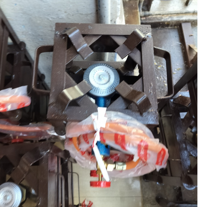 Single Burner Heavy Duty Iron Gas Stove Bhatti | High Pressure Commercial Chulha for Hotel & Catering Use