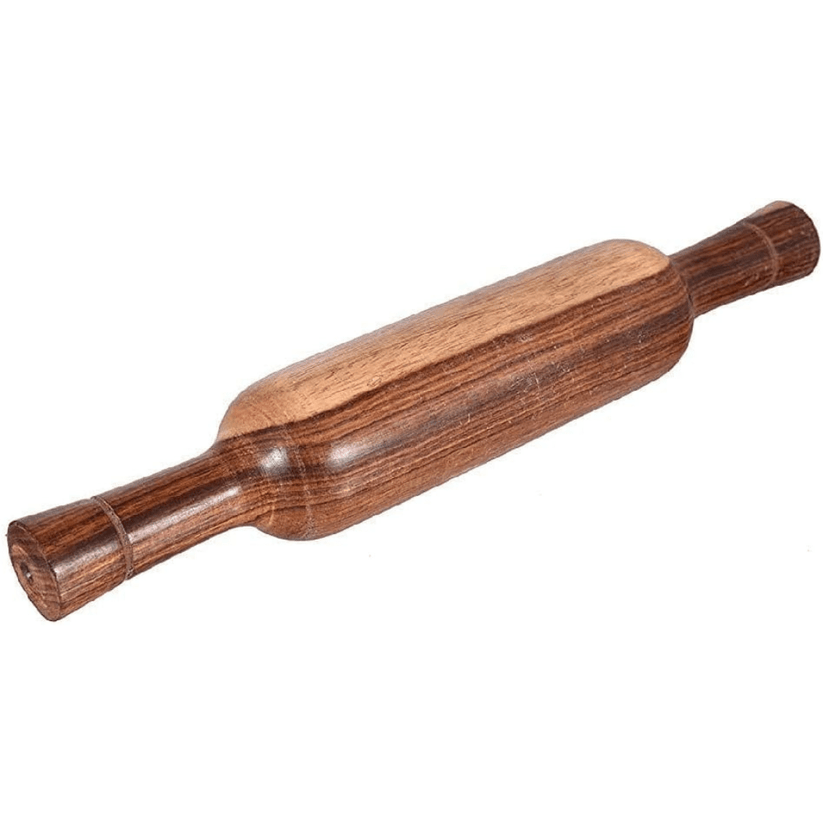 12 Inch Wooden Belan with Bulged Center – Easy Rolling Pin for Roti, C ...