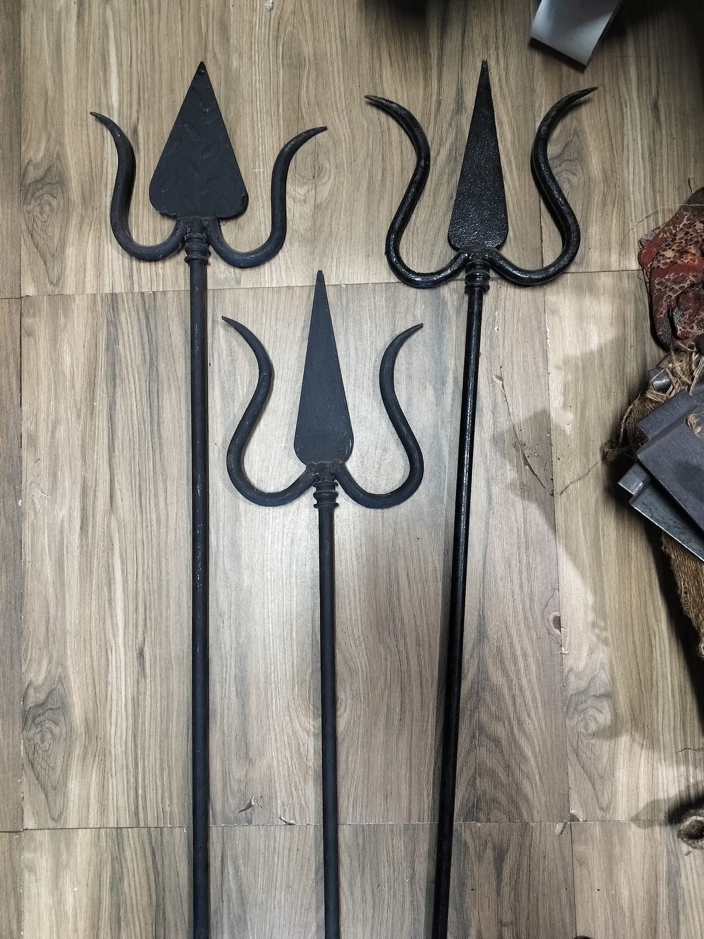 Sacred Traditional Iron Trishul for Divine Worship & Ritual Offerings (Approx. 5 Ft Length)