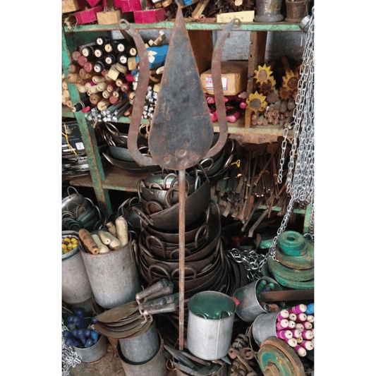 Traditional Long-Length Iron Trishul for Divine Offering and Worship ( 5 Feet Length Approximately)