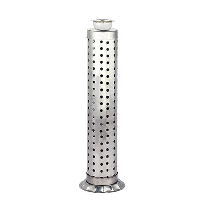 Stainless Steel Incense Stick Holder with Ash Catcher | Durable Agarbatti Stand for Worship | Silver Color | Pack of 2