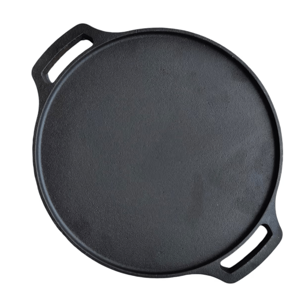 12 Inch Double Handle Concave Cast Iron Dosa Tawa – Heavy 2.5 kg | Traditional Kal Dosa Kallu for Crispy Dosa & Roti