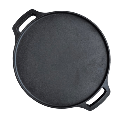 12 Inch Double Handle Concave Cast Iron Dosa Tawa – Heavy 2.5 kg | Traditional Kal Dosa Kallu for Crispy Dosa & Roti