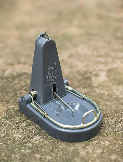 Black Cat Rat Trap – Heavy Spring Snap Trap for Home, Shops & Godowns | Reusable Plastic Rat Catcher