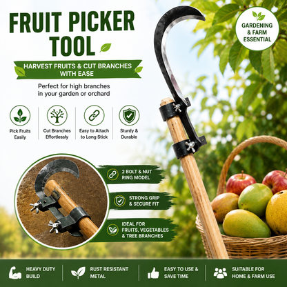 Hand Sickle Cutter Blade – Curved Metal Blade for Grass, Weeds, Harvesting, Gardening & Farming | Durable Manual Cutting Tool | Blade Only