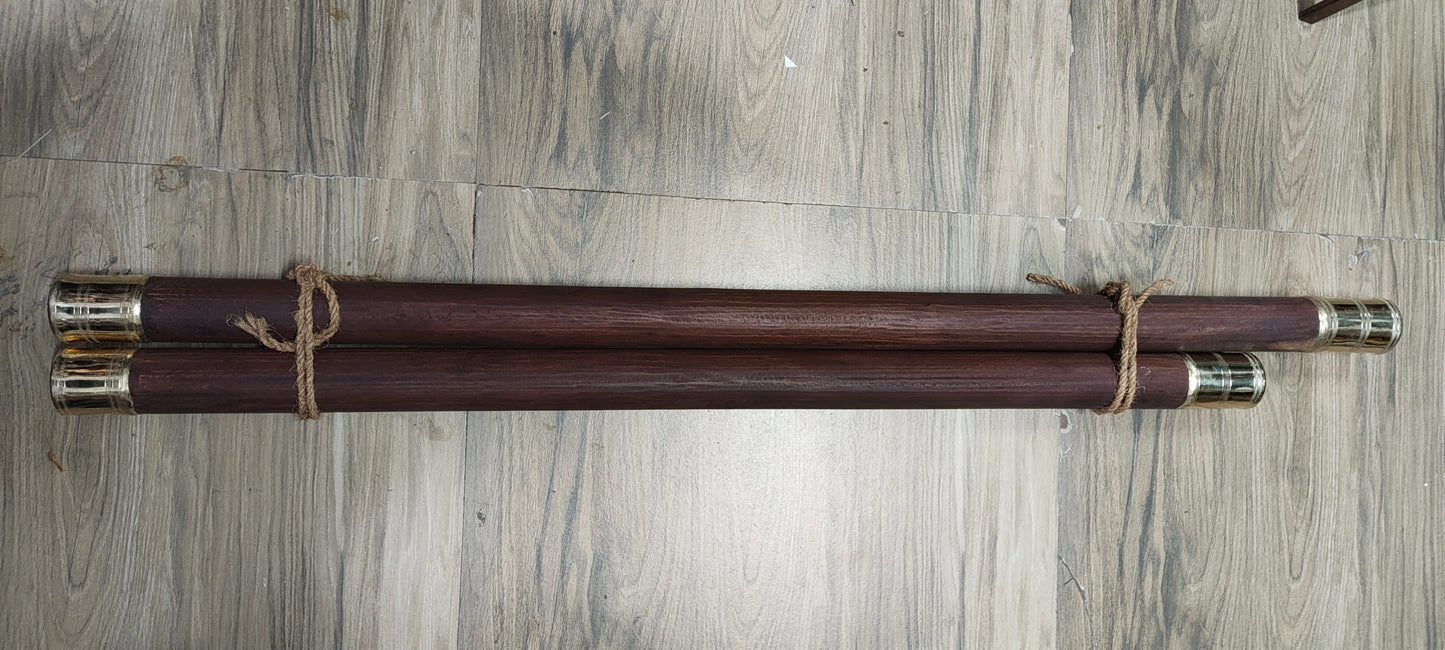 Sengarungali (Sengali) Ulakkai – Traditional Natural Wooden Pestle with Heavy Brass Rings | 3.5 Feet | Approx. 3.75 KG