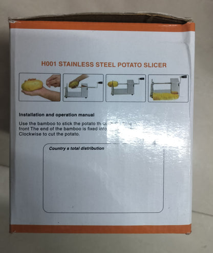 Stainless Steel Potato Spiral Cutter | Manual Twister Slicer Machine for Chips | Durable Metal Potato Slicer (6 x 5.5 x 11.3 in)