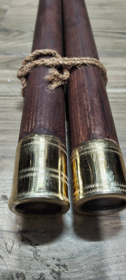 Sengarungali (Sengali) Ulakkai – Traditional Natural Wooden Pestle with Heavy Brass Rings | 3.5 Feet | Approx. 3.75 KG