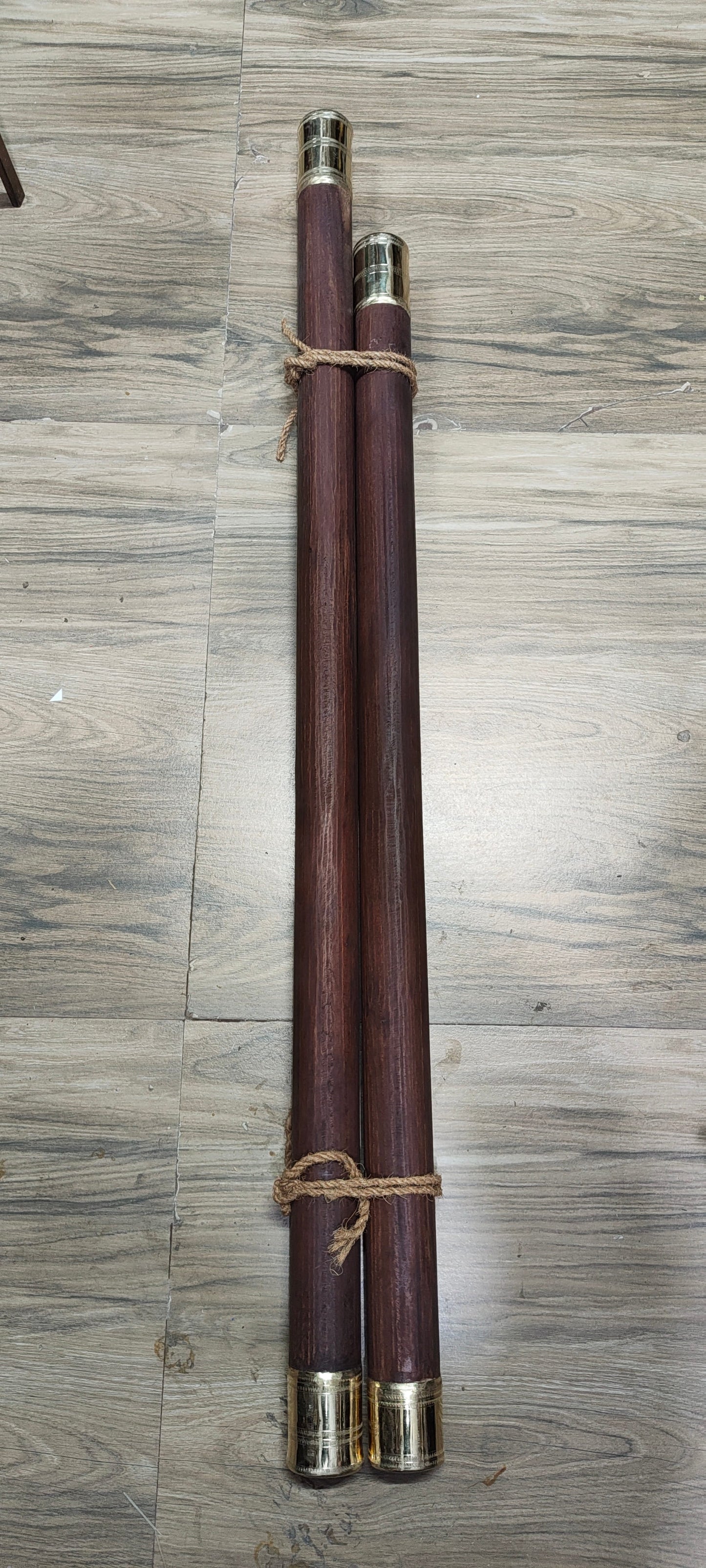 Sengarungali (Sengali) Ulakkai – Traditional Natural Wooden Pestle with Heavy Brass Rings | 3.5 Feet | Approx. 3.75 KG