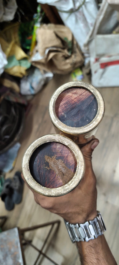 Sengarungali (Sengali) Ulakkai – Traditional Natural Wooden Pestle with Heavy Brass Rings | 3.5 Feet | Approx. 3.75 KG