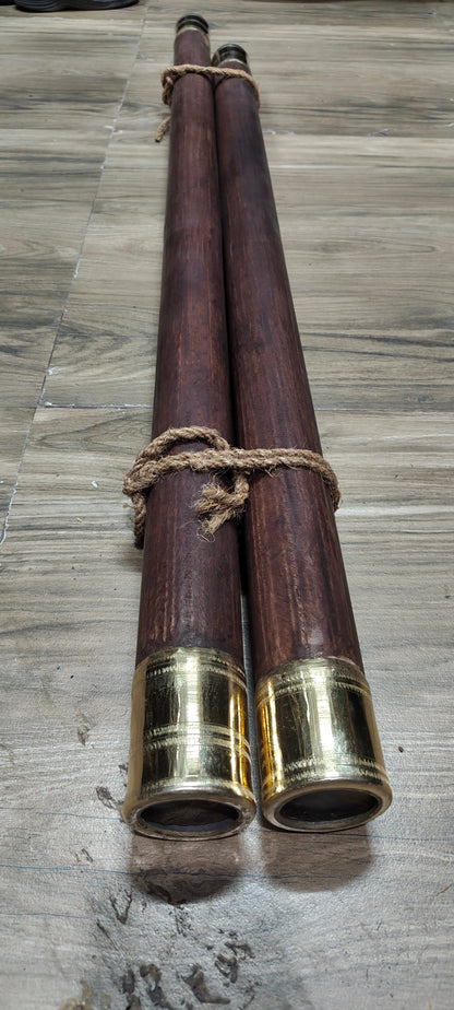 Sengarungali (Sengali) Ulakkai – Traditional Natural Wooden Pestle with Heavy Brass Rings | 3.5 Feet | Approx. 3.75 KG
