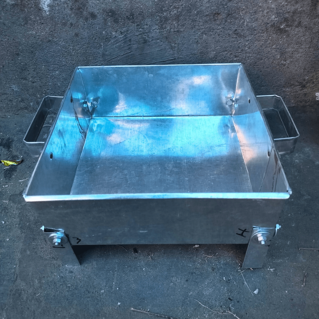 Handmade Galvanized Iron Omam Kundam / Havan Kund – 12x12 Inch with Detachable Legs & Side Handles