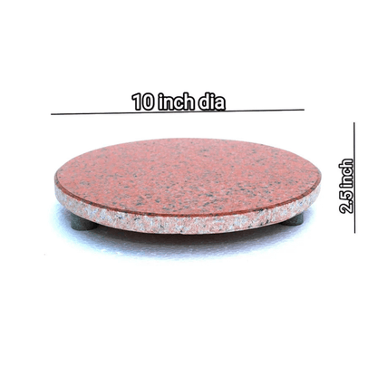 Heavy Duty Granite Roti / Chapati Maker – 10 Inch Diameter, 2.5 kg Approx – Traditional Stone Chakla with Anti-Slip Base (Assorted Color & Design)