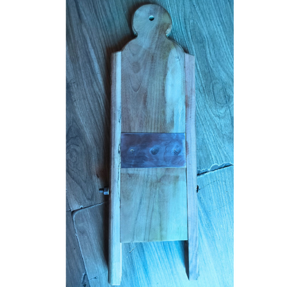 Premium Teak Wood Vegetable Slicer with Steel Blade – Traditional Handheld Cutter