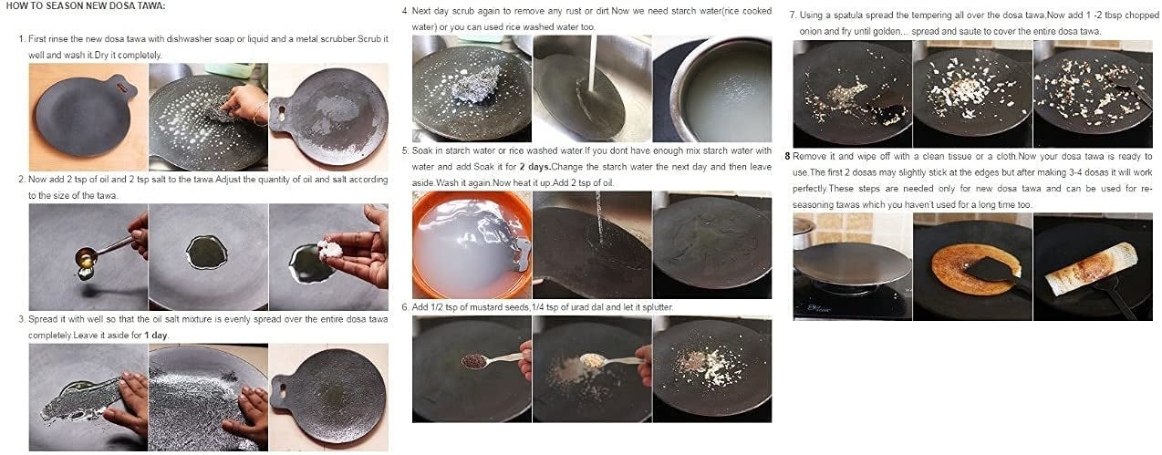 Traditional Concave Shaped Iron Dosa Tawa | Loha Tawa | Lokhand Dosa kallu | Dosa Pan | Chapathi Tawa | Roti Tawa (11 Inch, 2 Kg)