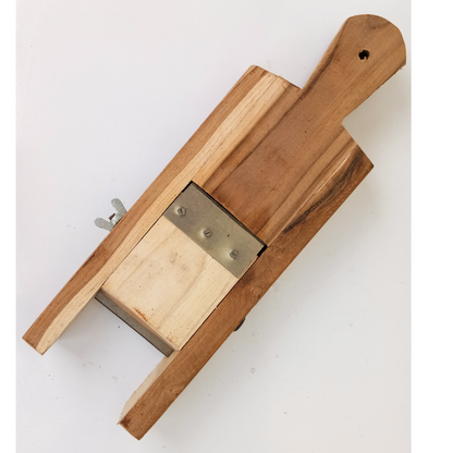 Traditional Handheld Wooden Double Side Vegetable Slicer / Banana, Potato, Cabbage, Onion Slicer / Plantain, Tapioca Chopper / Baji Kattai / Chips Cutter (L x W x H: 15 x 5 x 1 inches, Medium)