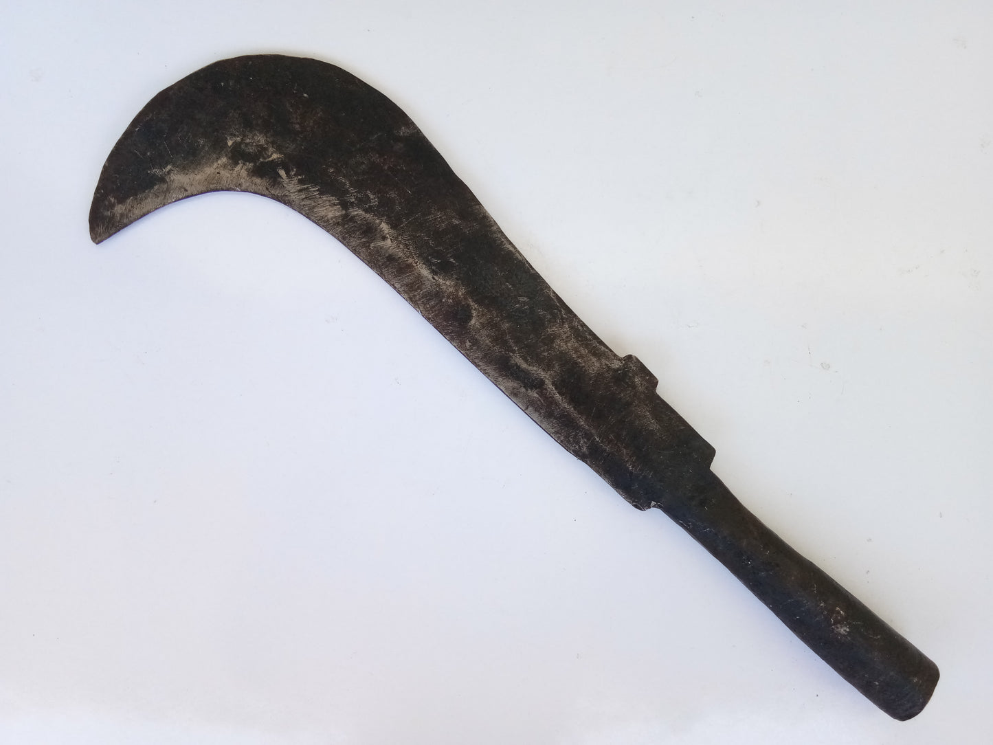 Traditional Heavy Iron Billhook | Wood Cutting Knife | Coconut Breaker Tool | Aruvaal | Koduval | Vaakathi | Vettukathi (45 cm Length, 900 g Weight) (Curved End)