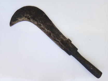 Traditional Heavy Iron Billhook | Wood Cutting Knife | Coconut Breaker Tool | Aruvaal | Koduval | Vaakathi | Vettukathi (45 cm Length, 900 g Weight) (Curved End)