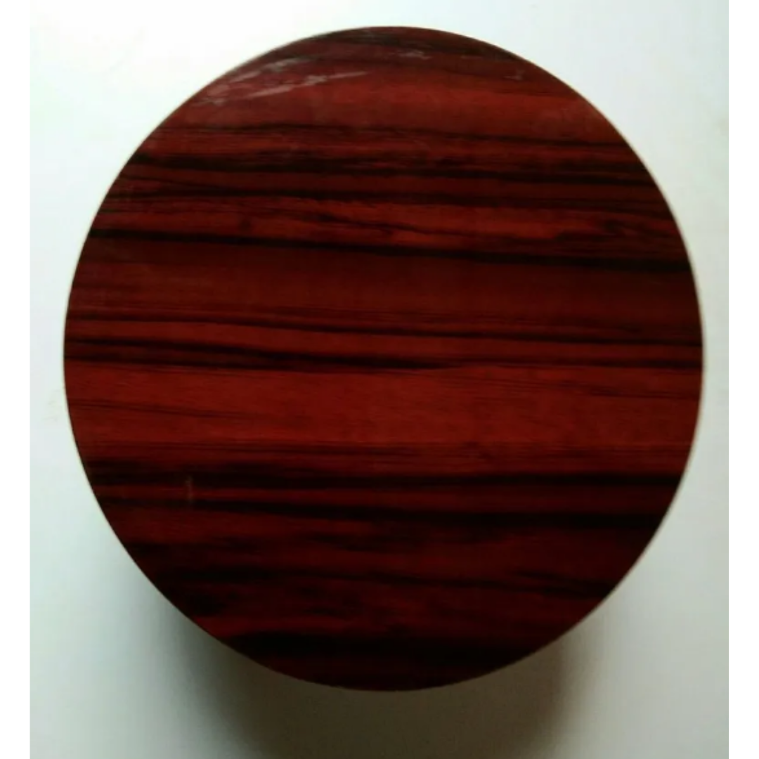 Wooden Mica Sheet Attached Mukkali Manai / Pooja Stand / Chowki / Abhisheka Peeta / Three Legged Short Stool for Puja & Decor