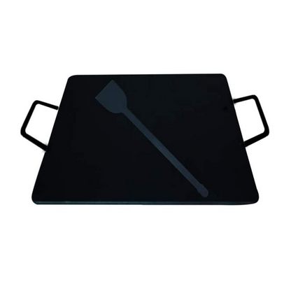 Induction & Gas Compatible Square Shaped Flat Base Iron Dosa Tawa (12 Inch, 2.5 Kg)