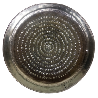 Rice / Wheat Cleaning Sieve - Handmade Galvanized Iron Strainer, Diameter 24 - 28 cm, (450 g, 3 mm Holes)