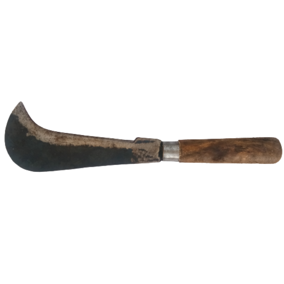 Traditional Aruvaal / Koduval / Vaakathi / Vettukathi – Handmade Iron Billhook with Big Wooden Handle (Medium Size)