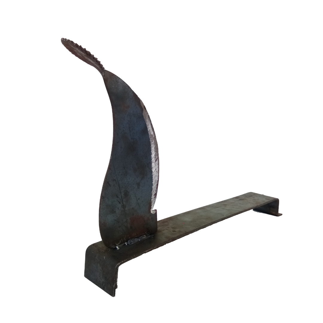 Aruvamanai / Iron Blade Vegetable Cutter / Boti Cutter Bengali / Chirava Coconut Scrapper / Kathipeeta / Thengai Thuruvi – with Iron Loha Lokhand Base (L x W x H: 32 x 5 x 20 cm, 500 g)