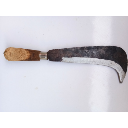 Coconut Cutting Tool / Coconut Knife / Aruvaal – Handmade Iron Billhook with Wooden Handle (Medium Size)