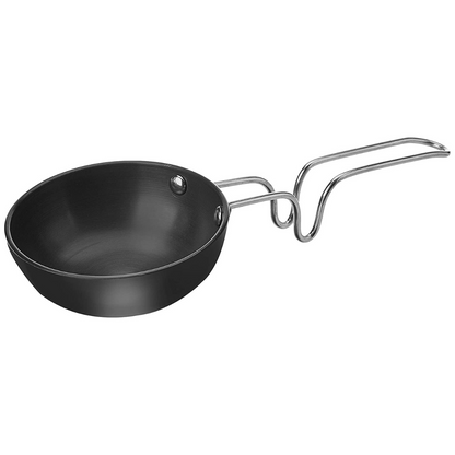 Deep Bottom Iron Tadka pan / Frying Pan / Thalippu Karandi with Steel Handle (400 g, 28 cm, 250 ml)