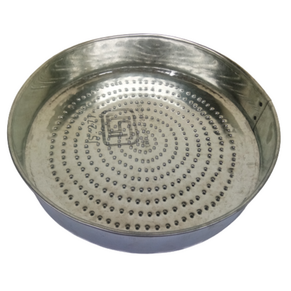 Rice / Wheat Cleaning Sieve - Handmade Galvanized Iron Strainer, Diameter 24 - 28 cm, (450 g, 3 mm Holes)