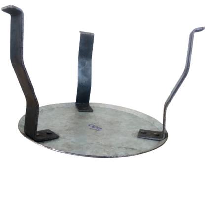 Iron Loha Lokhand Mukkali Manai / Pooja Stand / Chowki / Abhisheka Peeta / Three Legged Short Stool for Puja & Decor (30 cm dia., 20 cm Height, 1.5 Kg)